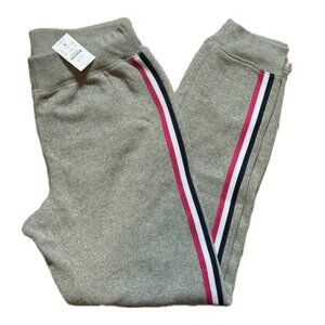 NWT J. Crew Factory Fleece Pant with Side Stripe Heathered Grey Size Small